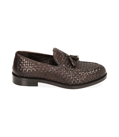 Mocassini testa di moro in pelle intrecciata, Valerio 1966, 2114T5306PIMORO039, 001