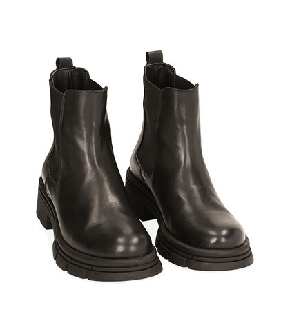 Stivaletti Chelsea neri in pelle, Valerio 1966, 22L6T3863PENERO035, 002