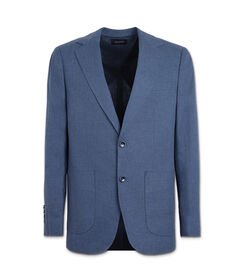Giacca da uomo di lino blu, Valerio 1966, 25R1T2438LNBLUE42, 001 preview