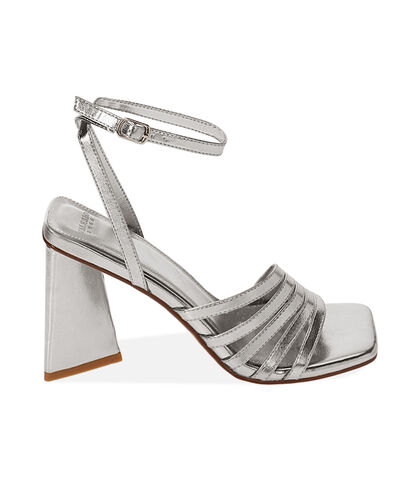 Sandali argento, tacco 9 cm, Valerio 1966, 2127T1109LMARGE035, 001