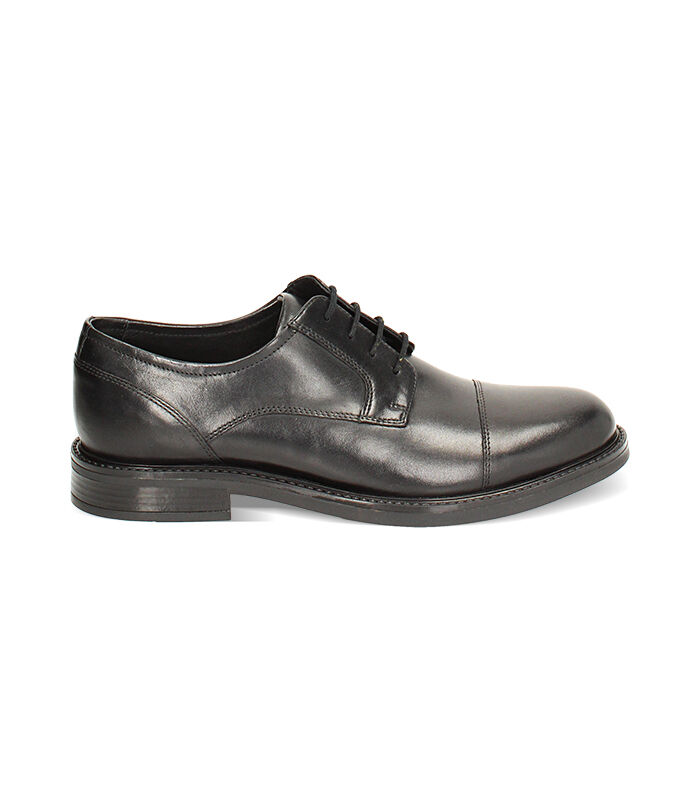 MAN SHOES OXFORD LEATHER NERO, Valerio 1966, 24N4T6505PENERO040