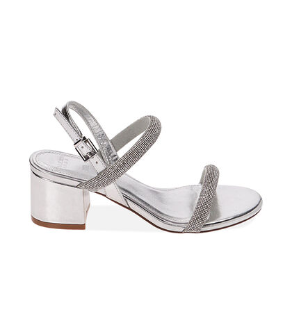 Sandali argento, tacco 5 cm, Valerio 1966, 2127T0365LMARGE035, 001