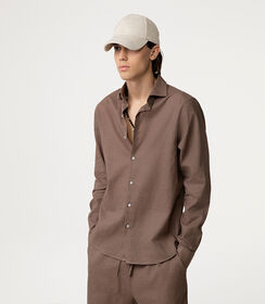 Camicia ml testa di moro con bottoni centrali, Valerio 1966, 27Z3T2302LNMORO43, 002 preview