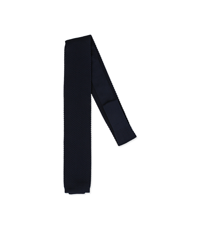 Cravatta blu in cotone con fondo dritto, Valerio 1966, 11I9T0024TSBLUEUNI