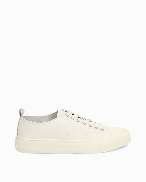 Sneakers bianche urban in pelle, WHITE