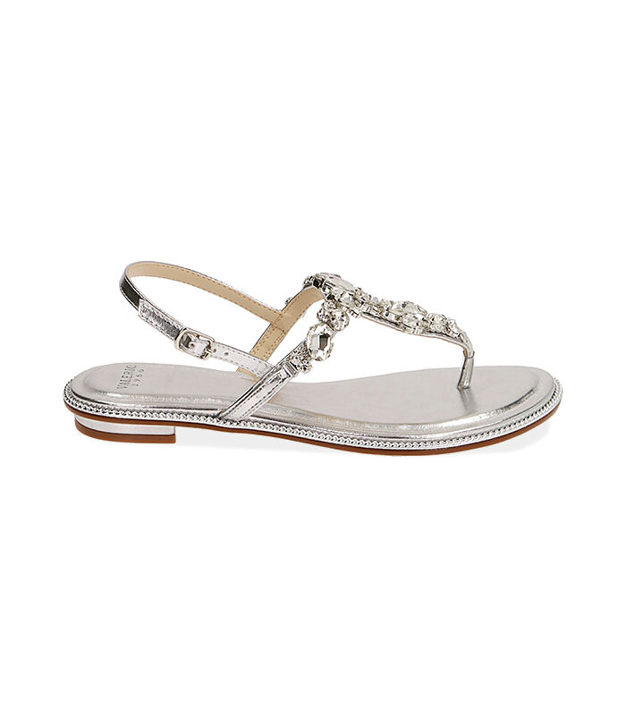Sandali gioiello bassi argento clearance
