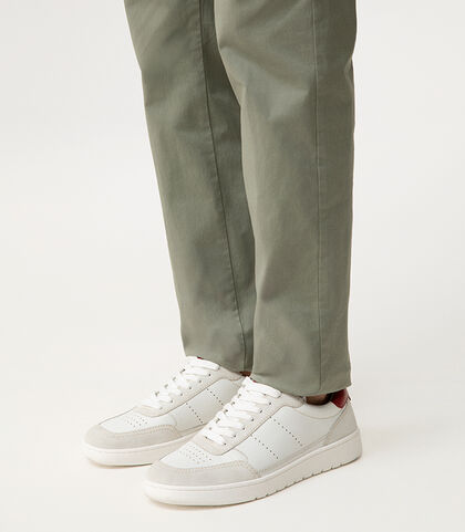 Sneakers bianche-rosse dettagli vintage, Valerio 1966, 2777T0015PEBIRO039, 002