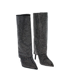 Stivali in microfibra neri con strass argento, Valerio 1966, 2421T2025MPNEAR035, 002 preview