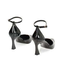 Décolleté open shank nere in naplak, tacco 8 cm, Valerio 1966, 2421T5337NPNERO036, 003 preview