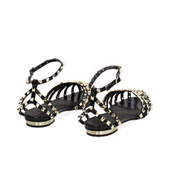 Ballerine da donna borchiate in vernice nera, Valerio 1966, 25G4T2056VENERO036, 004 preview