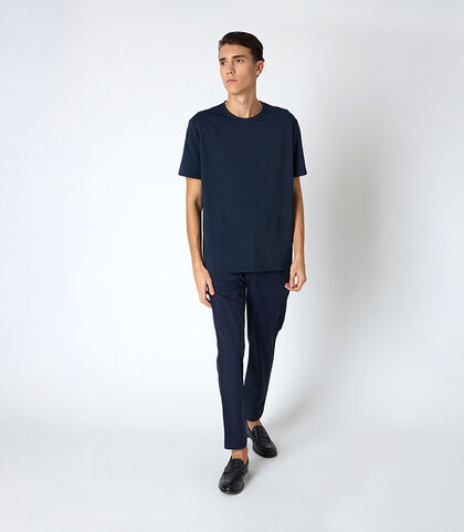 T-shirt da uomo stretch blu, Valerio 1966, 25R1T2412TSBLUE42, 001