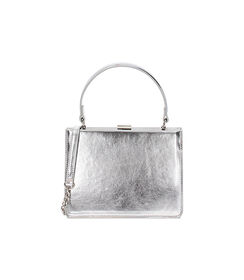 Mini bag donna argento laminato con manico, Valerio 1966, 2551T6041LMARGEUNI, 001 preview