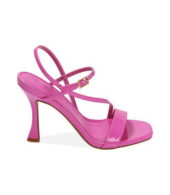 Sandali rosa in vernice, tacco 9,5 cm, Valerio 1966, 2121T0712VEROSA036, 001 preview