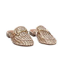 Sabot da donna in pelle intrecciata rosa oro, Valerio 1966, 2514T9029PIRAOR035, 003 preview