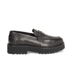 Mocassini neri in pelle, Valerio 1966, 24B8T2401PENERO035, 001 preview