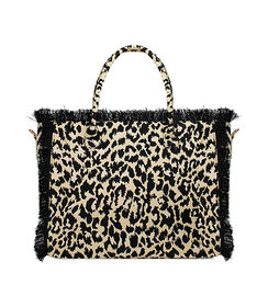 Borsa a spalla da donna in tessuto leopard, Valerio 1966, 2523T4535TSLEOPUNI, 004 preview