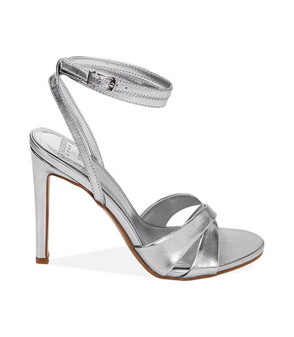 Sandali argento, tacco 10,5 cm, Valerio 1966, 2121T5603LMARGE035, 001