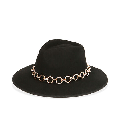 Cappello nero con catena oro, Valerio 1966, 18B4T1902TSNERO3XL, 001