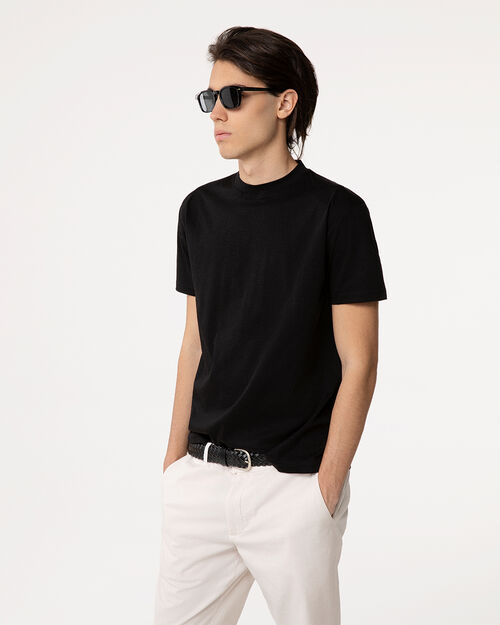 T-shirt nera minimalista, BLACK