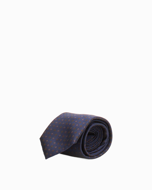 Cravatta blu motivo geometrico, BLUE