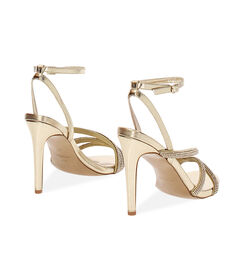 Sandalo con tacco donna oro, tacco 10 cm, Valerio 1966, 2521T4239LPOROG036, 004 preview