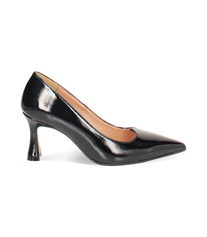 Décolleté nere in naplak, tacco 7 cm, Valerio 1966, 24M8T8020NPNERO035, 001