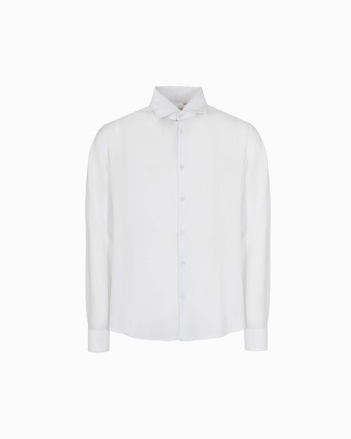 Camicia bianca con colletto classico, WHITE