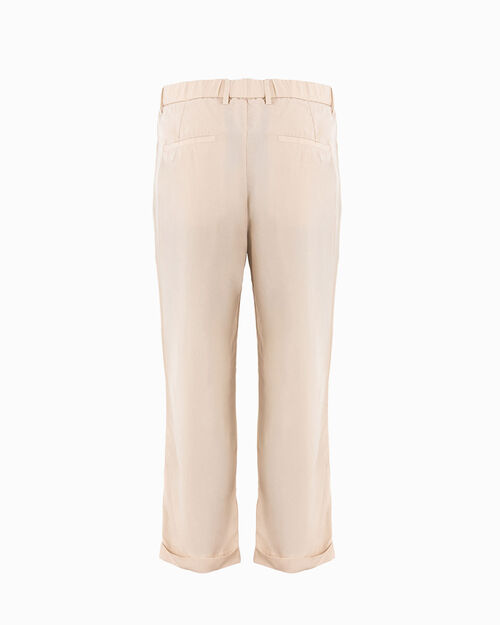 Pantalone in tessuto leggero beige, BEIGE
