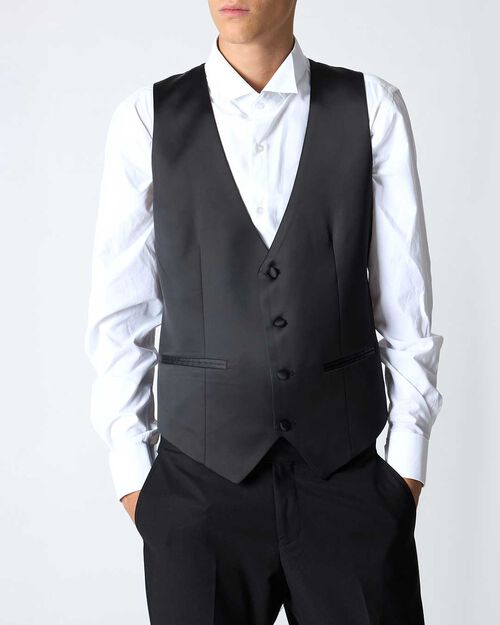 Gilet da uomo nero elegante, BLACK