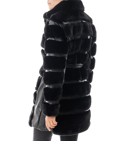 Cappotto nero in pelliccia sintetica, Valerio 1966, 2065T2235FUNERO3XL, 002