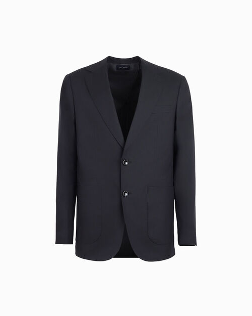 Giacca da uomo in cotone nero, BLACK