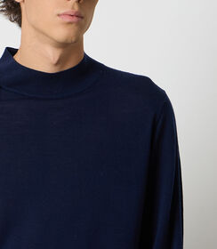 Maglione blu navy da uomo in tessuto, Valerio 1966, 26U4T3014TSBLUNL, 002 preview