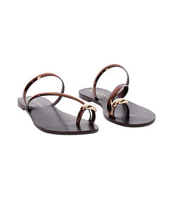 Sandali bassi da donna in laminato rame, Valerio 1966, 2549T6816LMRAME036, 003 preview