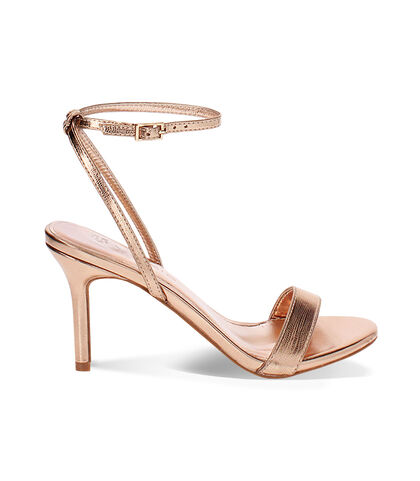 Sandalo donna rosa-oro in laminato, Valerio 1966, 2549T0815LMRAOR035, 001