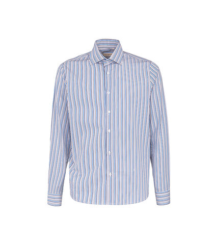Camicia multicolor blu a righe verticali, Valerio 1966, 27Z3T0025COMUBL38, 001