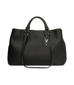 Borsa a mano nera con doppi manici, Valerio 1966, 2657T5581EPNEROUNI, 001 preview