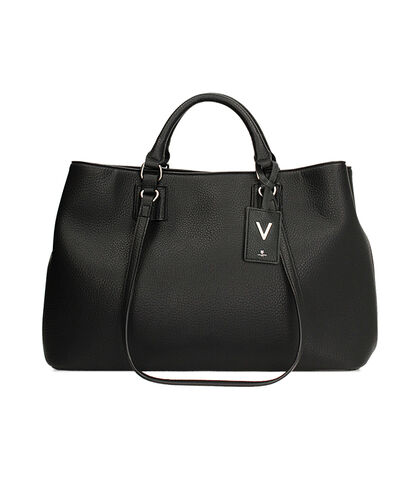 Borsa a mano nera con doppi manici, Valerio 1966, 2657T5581EPNEROUNI, 001