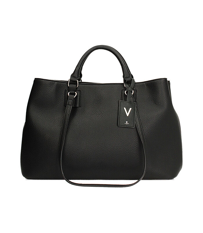 Borsa a mano nera con doppi manici, Valerio 1966, 2657T5581EPNEROUNI