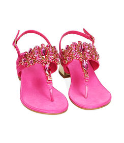 Sandali infradito fucsia in raso, tacco 3,5 cm, Valerio 1966, 2149T6605RSFUCS038, 002 preview