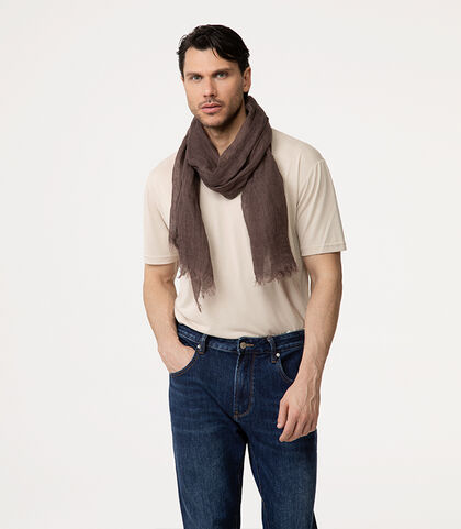 Pashmina testa di moro in lino, Valerio 1966, 27Z2T1008LNMOROUNI, 002