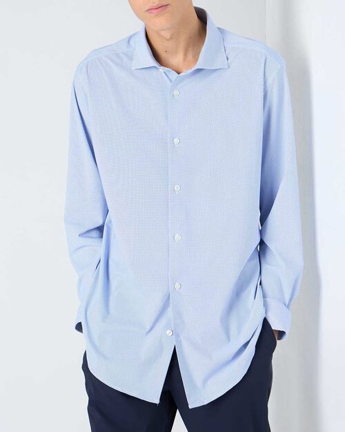 Camicia uomo blu-bianco, MULTI COLOR