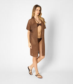 Poncho da donna in maglina color rame, Valerio 1966, 25B4T3135TSRAMEI, 001 preview