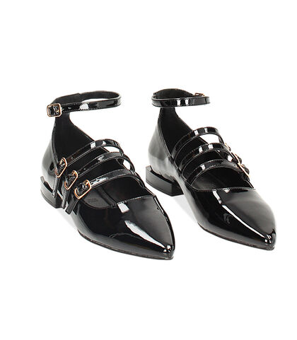 Ballerine nere con fibbie, Valerio 1966, 2449T4613VENERO035, 002