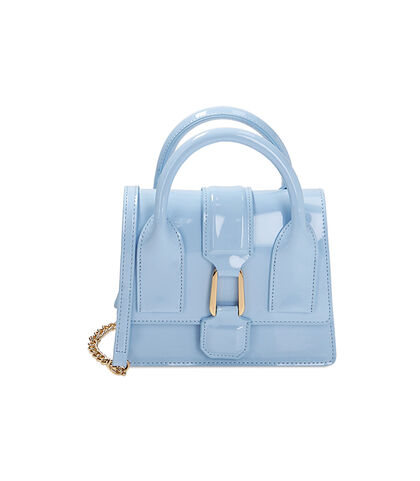 Mini bag celeste  in vernice, Nuova Collezione, 2151T4537VECELEUNI, 001