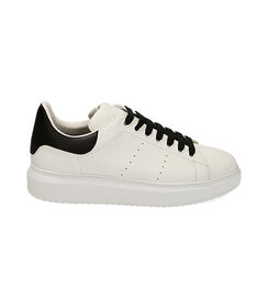 Sneakers bianco/nero in pelle, Valerio 1966, 2199T7603PEBINE039, 001 preview