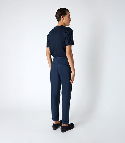 Pantalone da uomo con pinces blu, Valerio 1966, 25N8T5012TSBLUE42, 002