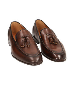 Mocassini con nappina cognac in pelle, Valerio 1966, 2195T1432PECOGN040, 002 preview
