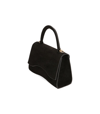 Mini bag nera in microfibra, Nuova Collezione, 2151T2621MFNEROUNI, 002