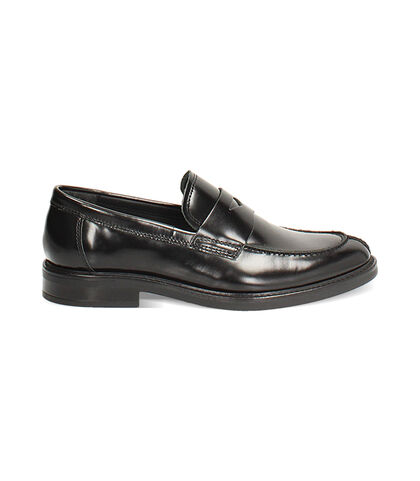 Mocassino nero con cuciture decorative, Valerio 1966, 2777T4007APNERO039, 001