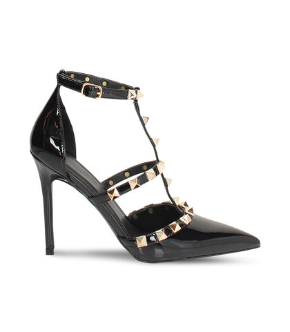 Décolleté nera effetto vernice con tacco 10,7 cm, Valerio 1966, 2621T2023VENERO035, 001